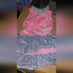 Hello Kitty Dress Girls Summer PINK RUFFLES 4T GUC